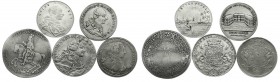 Altdeutsche Münzen und Medaillen
Brandenburg-Bayreuth
Christian Ernst, 1655-1712
5 Silberstücke: Bayreuth Reichstaler 1664, Nürnberg. Auf die Kreis...
