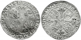 Altdeutsche Münzen und Medaillen
Brandenburg-Franken
Georg und Albrecht, 1527-1543
Taler 1544. Umschrift endet auf SL.
fast vorzüglich