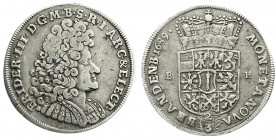 Altdeutsche Münzen und Medaillen
Brandenburg-Preußen
Friedrich III., 1688-1701
2/3 Taler 1689 BH Minden, Legende beginnt FRIDER. III..., Wert zwisc...