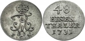 Altdeutsche Münzen und Medaillen
Brandenburg-Preußen
Friedrich Wilhelm I., 1713-1740
1/48 Taler 1731 EGN, Berlin.
fast vorzüglich, Schrötlingsfehl...