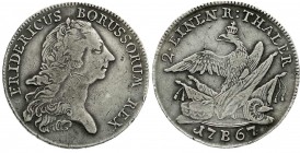 Altdeutsche Münzen und Medaillen
Brandenburg-Preußen
Friedrich II., 1740-1786
1/2 Taler 1767 B, Breslau. sehr schön, kl. Druckstelle