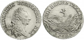 Altdeutsche Münzen und Medaillen
Brandenburg-Preußen
Friedrich II., 1740-1786
Reichstaler 1785 A, Berlin. vorzüglich/Stempelglanz, Prachtexemplar...