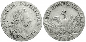 Altdeutsche Münzen und Medaillen
Brandenburg-Preußen
Friedrich II., 1740-1786
Reichstaler 1785 A, Berlin. sehr schön, kl. Schrötlingsfehler
