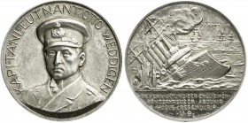Medaillen
Erster Weltkrieg
Silbermedaille 1914 von Ziegler und Grünthal. Brb. Otto Weddigen/Vernichtung der engl. Panzerkreuzer Aboukir, Hogue und C...