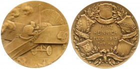 Medaillen
Luftfahrt und Raumfahrt
Bronzemedaille 1913. Prinz-Heinrich-Flug. 50 mm.
vorzüglich