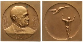 Medaillen
Medicina in Nummis
Personenmedaillen
Rechteckige Bronzeplakette 1910 von Breithut. A.d. VIII. internat. Physiologen-Kongress in Wien. 66 ...