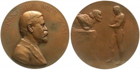 Medaillen
Medicina in Nummis
Personenmedaillen
Bronzemedaille 1906 von Schwerdtner. A.s. 50. Geburtstag. Brb. Freuds r./Ödipus steht vor der Sphinx...