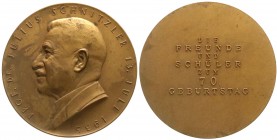 Medaillen
Medicina in Nummis
Personenmedaillen
Bronzemedaille 1935 von Hartig. Zu seinem 70. Geb. 75 mm.
vorzüglich, fleckig
