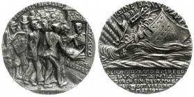 Medaillen
Münchner Medailleure
Karl Goetz
Englische Ausführung der Medaille v. 1915. Untergang der Lusitania/Menschen vor Reisebüro. 55 mm. Eisengu...