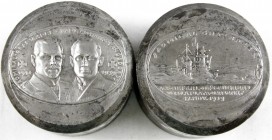 Medaillen
Münchner Medailleure
Karl Goetz
Prägestempelpaar (Patrizen) zur querovalen Medaille 1939 a.d. Versenkung der 'Admiral Graf Spee' vor La P...
