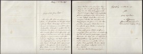 Medaillen
Numismatik
Eigenhändiger Brief, Mainz 25. Januar 1877, verfasst von dem Generalleutnant und Numismatiker Peter von Lehmann (1814 Eystrup b...