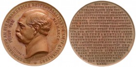 Medaillen
Personenmedaillen
Bismarck, Otto von *1815, +1898
Bronzemedaille 1887 von Bergmann (Verlag Secker). Auf die Reichstagssitzung. 42 mm.
vo...