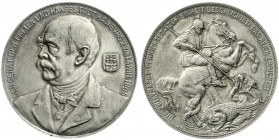 Medaillen
Personenmedaillen
Bismarck, Otto von *1815, +1898
Silbermedaille "Bismarck-Portugaleser" 1895 v. Langer und Schaper. Senat und Stadt Hamb...