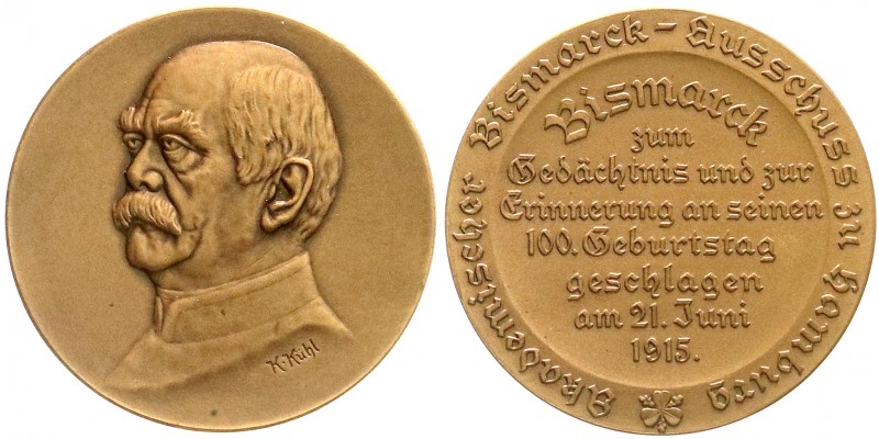 Medaillen
Personenmedaillen
Bismarck, Otto von *1815, +1898
Bronzemedaille 19...