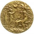 Medaillen
Religion
Bibel
Einseitiges, vergoldetes Kupfer-Klischee o.J. Engel erscheint den aus dem Paradies vertriebenen Adam und Eva. 59 mm.
vorz...