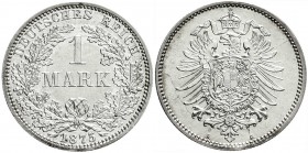 Reichskleinmünzen
1 Mark kleiner Adler, Silber 1873-1887
1875 A. fast Stempelglanz, Prachtexemplar