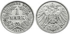 Reichskleinmünzen
1 Mark großer Adler, Silber 1891-1916
1913 J. vorzüglich/Stempelglanz