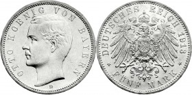 Reichssilbermünzen J. 19-178
Bayern
Otto, 1886-1913
5 Mark 1913 D. fast Stempelglanz, min. Randfehler