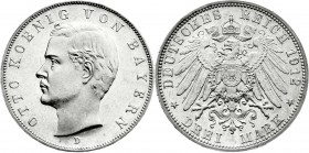 Reichssilbermünzen J. 19-178
Bayern
Otto, 1886-1913
3 Mark 1912 D. prägefrisch/Erstabschlag