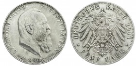 Reichssilbermünzen J. 19-178
Bayern
Luitpold 1911-1912
5 Mark 1911 D. Zum 90 jähr. Geb.
vorzüglich/Stempelglanz