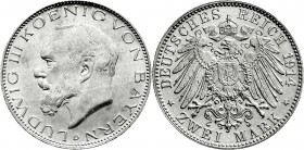 Reichssilbermünzen J. 19-178
Bayern
Ludwig III., 1913-1918
2 Mark 1914 D. fast Stempelglanz
