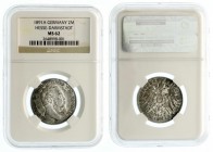 Reichssilbermünzen J. 19-178
Hessen
Ludwig IV., 1877-1892
2 Mark 1891 A. Im NGC-Blister mit Grading MS 62. Es wurde bisher erst 1 Ex. höher bewerte...