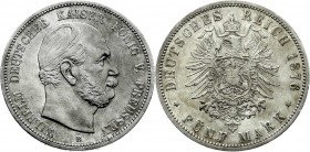Reichssilbermünzen J. 19-178
Preußen
Wilhelm I., 1861-1888
5 Mark 1876 B. sehr schön/vorzüglich