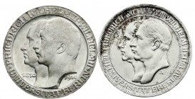 Reichssilbermünzen J. 19-178
Preußen
Wilhelm II., 1888-1918
2 X 3 Mark: 1910 A und 1911 A, Uni Berlin und Uni Breslau.
beide fast Stempelglanz, sc...