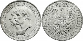 Reichssilbermünzen J. 19-178
Preußen
Wilhelm II., 1888-1918
3 Mark 1911 A. Universität Breslau.
prägefrisch