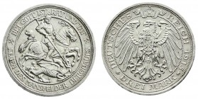 Reichssilbermünzen J. 19-178
Preußen
Wilhelm II., 1888-1918
3 Mark 1915 A. Mansfeld.
gutes vorzüglich