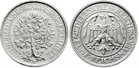 Weimarer Republik
Kursmünzen
5 Reichsmark Eichbaum Silber 1927-1933
1927 A. vorzüglich/Stempelglanz