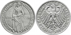Weimarer Republik
Gedenkmünzen
3 Reichsmark Naumburg/Saale
1928 A. gutes vorzüglich, kl. Kratzer und Randfehler