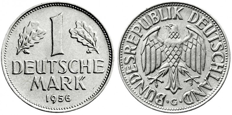 Münzen der Bundesrepublik Deutschland
Kursmünzen
1 Deutsche Mark Kupfer/Nickel...