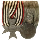 Orden und Ehrenzeichen
Deutschland
Deutsche Länder, bis 1918
Zweier-Ordenspange: Kreuz für Kriegshilfsdienst und DA 9 Jahre.
sehr schön/vorzüglich...