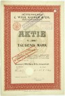 Varia
Aktien
Deutschland
Gründeraktie über 1000 Mark, Berlin, Mai 1912. Hüttenwerke C. Wilh. Kayser & Co. AG. Mit Lochentwertung, Bezugsrechtsstemp...