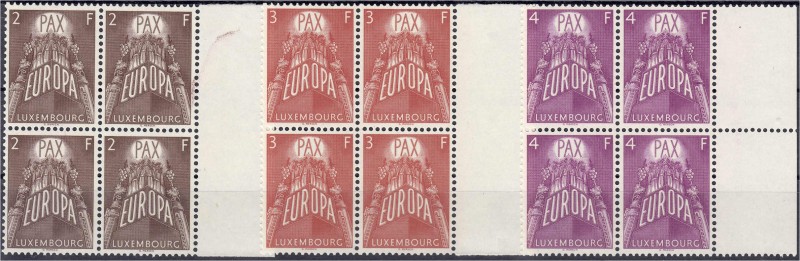 Briefmarken
Ausland
Luxemburg
Europa 1957, kompletter Satz im Viererblock, po...