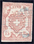 Briefmarken
Ausland
Schweiz
15 Rp. Rayon III (kleine Wertziffer) 1852, sauber gestempelt, vollrandig, Luxuserhaltung, geprüft Marchand BPP. Mi. 650...