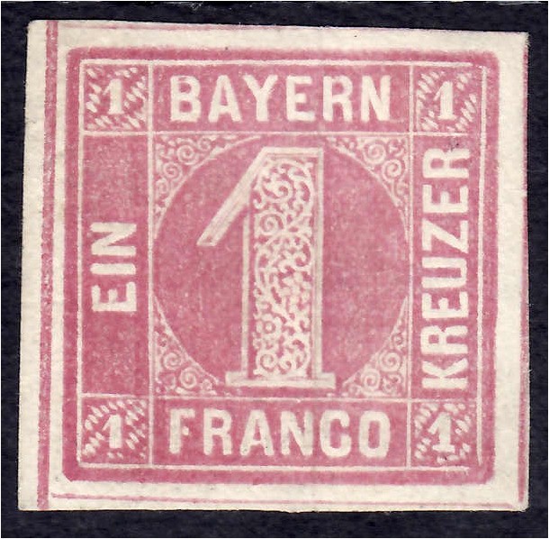 Briefmarken
Deutschland
Altdeutschland
1 Kreuzer 1850, postfrisch, Platte 1, ...