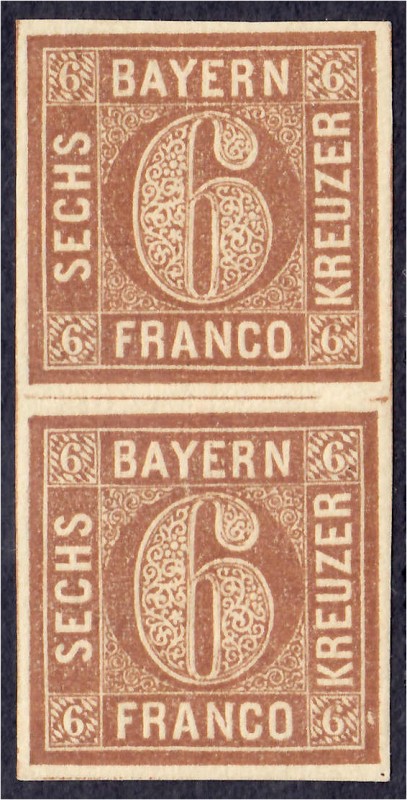 Briefmarken
Deutschland
Altdeutschland
6 Kreuzer 1850, ungebraucht mit Falz, ...