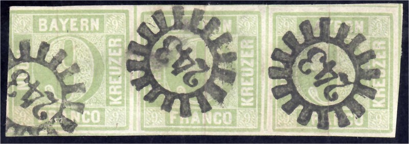 Briefmarken
Deutschland
Altdeutschland
9 Kreuzer Freimarken 1850, waagerechte...
