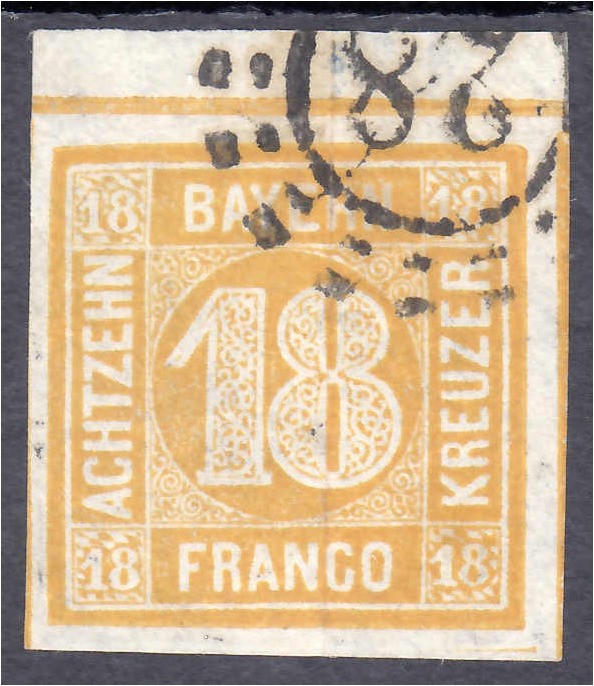 Briefmarken
Deutschland
Altdeutschland
18 Kreuzer 1850, sauber gestempeltes L...