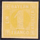 Briefmarken
Deutschland
Altdeutschland
1 Kreuzer 1862, postfrische Luxuserhaltung, unsigniert.
**