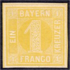 Briefmarken
Deutschland
Altdeutschland
1 Kreuzer 1862, postfrische Luxuserhaltung, unsigniert.
**