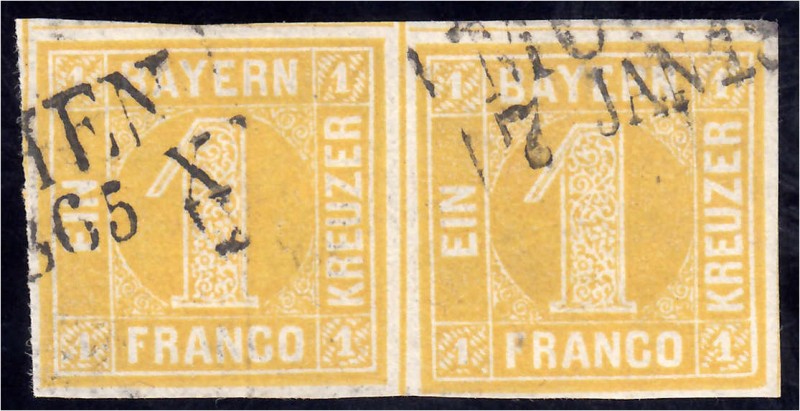 Briefmarken
Deutschland
Altdeutschland
1 Kreuzer Freimarken 1862, sauber gest...