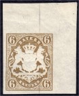 Briefmarken
Deutschland
Altdeutschland
6 Kreuzer Freimarke 1868, postfrische Kabinetterhaltung, aus rechter oberen Bogenecke, kleine Falzspur am Ra...
