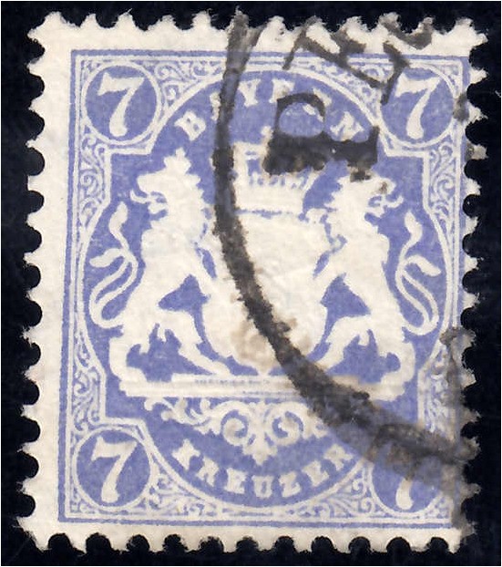 Briefmarken
Deutschland
Altdeutschland
7 Kreuzer Staatswappen 1875, sauber ge...