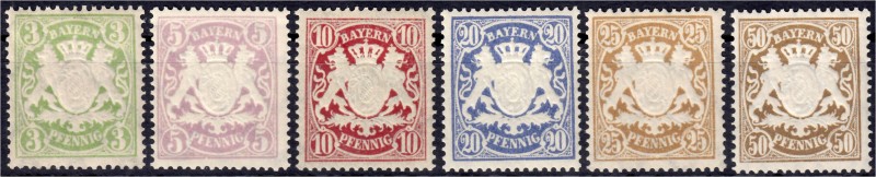 Briefmarken
Deutschland
Altdeutschland
3 Pf. - 50 Pf. Staatswappen 1888, komp...