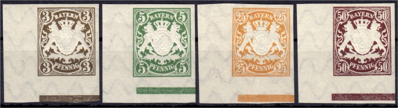 Briefmarken
Deutschland
Altdeutschland
3 Pf. - 50 Pf. Staatswappen 1890, unge...