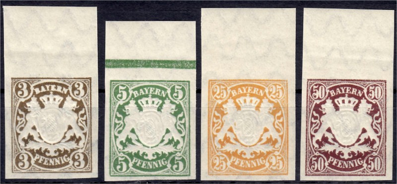 Briefmarken
Deutschland
Altdeutschland
3 Pf. - 50 Pf. Staatswappen 1890, unge...