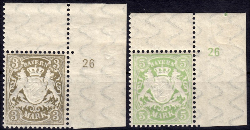 Briefmarken
Deutschland
Altdeutschland
3 M + 5 M Staatswappen 1900, postfrisc...